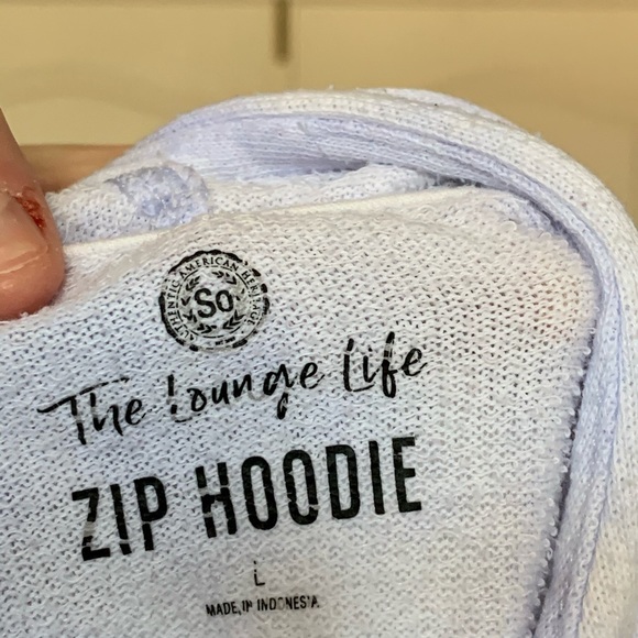 White and blue tye dye sweater with zipper - Picture 3 of 3